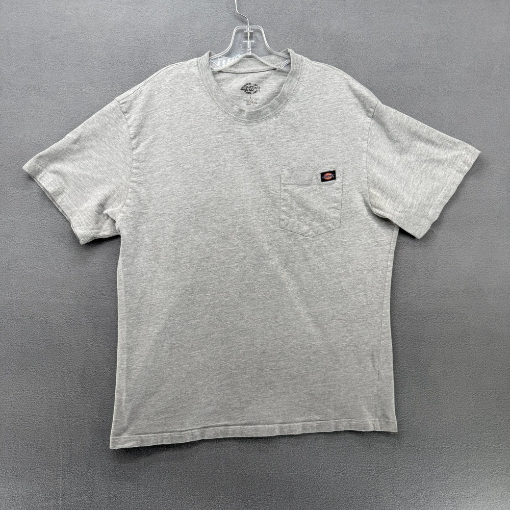 Dickies Mens Gray Short Sleeve Pocket T Shirt Size L Cotton Polyester Workwear